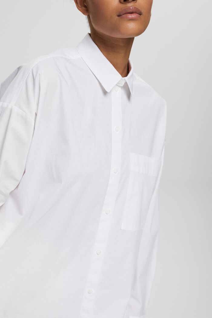 Košilová halenka oversize, WHITE, detail image number 0