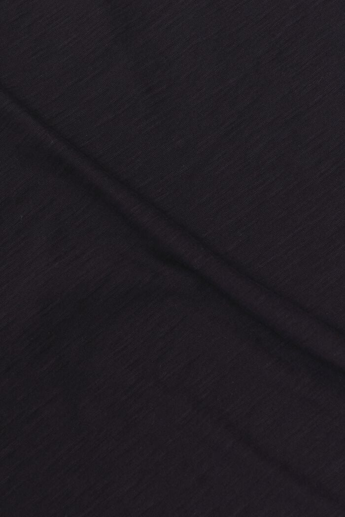 Tričko s hlubším kulatým výstřihem, materiál slub, BLACK, detail image number 5