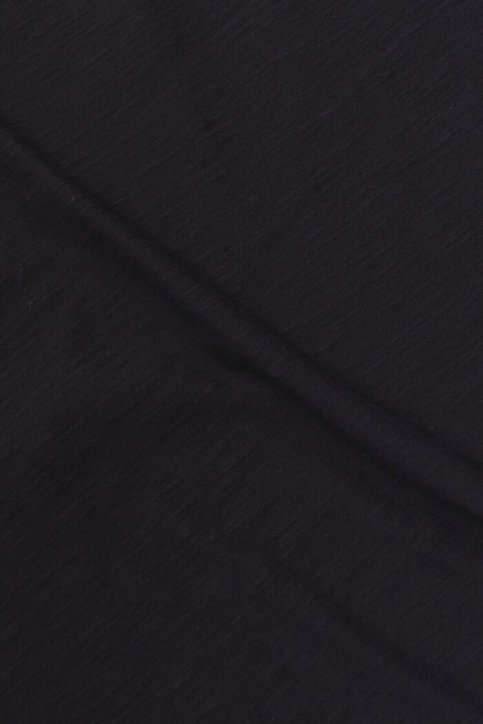 Tričko s hlubším kulatým výstřihem, materiál slub, BLACK, detail image number 5