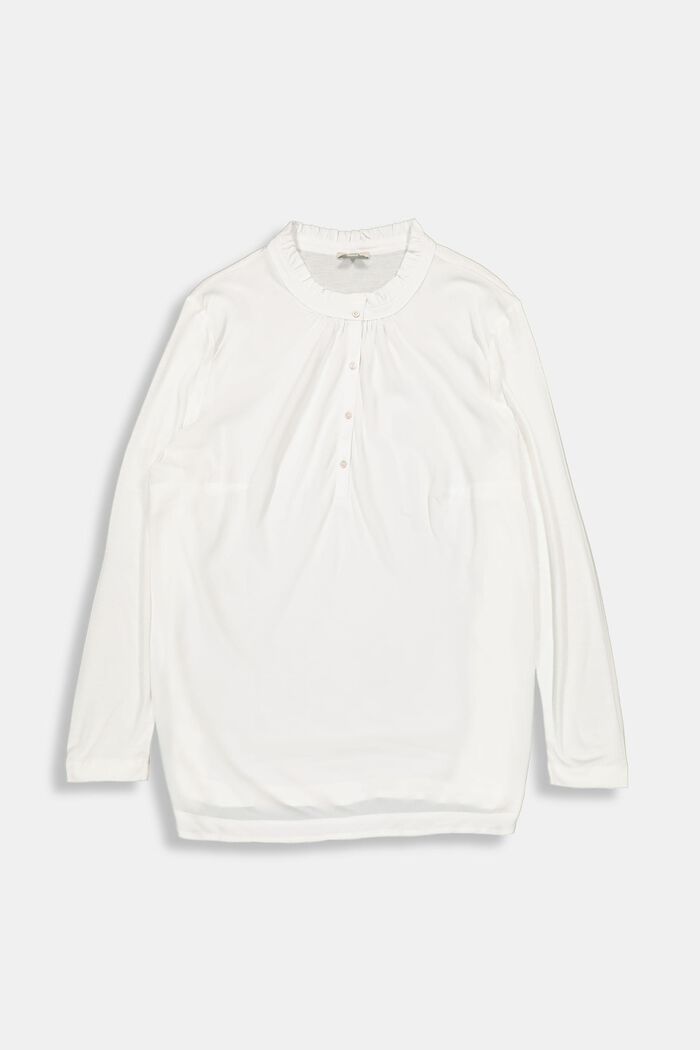 CURVY: tričko s dlouhým rukávem z materiálu LENZING™ ECOVERO™, OFF WHITE, detail image number 1