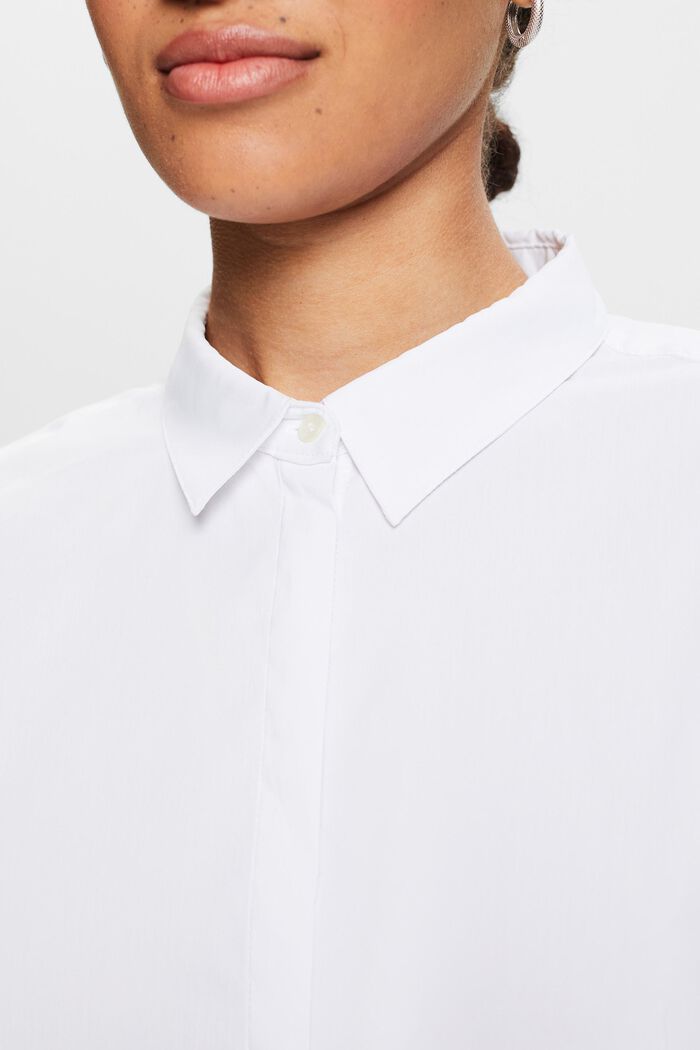 Košilová halenka z popelínu, WHITE, detail image number 0
