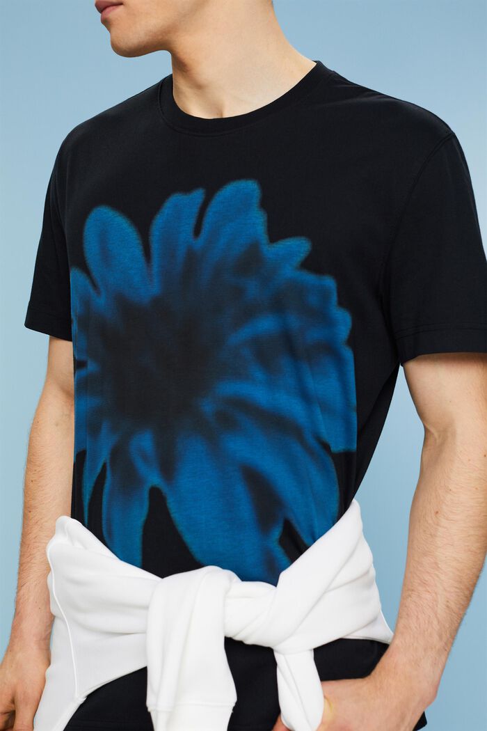 Potištěné tričko z bavlny pima, BLACK, detail image number 3