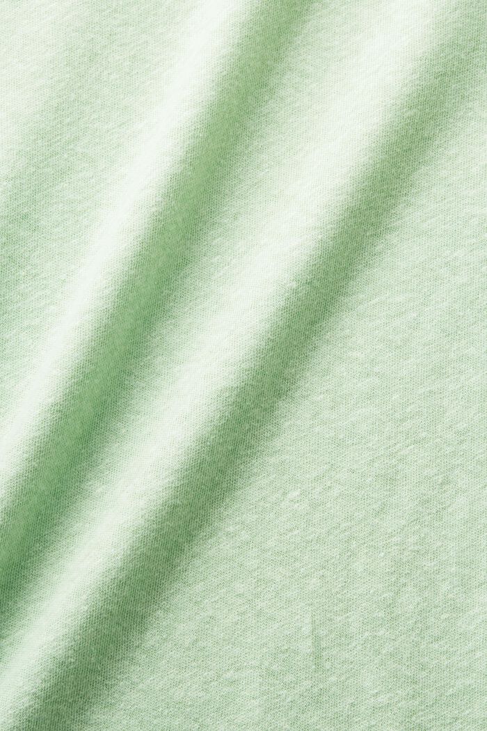 Tričko ze směsi bavlny a lnu, LIGHT GREEN, detail image number 6