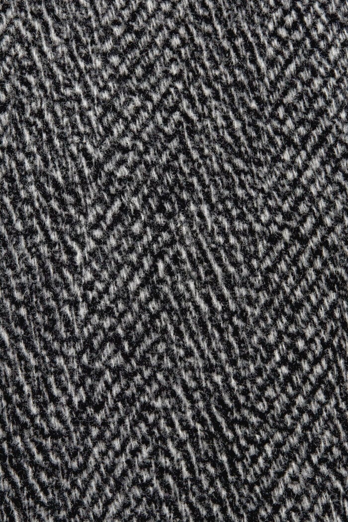 Kabát z vlněné směsi, se vzorem rybí kosti, BLACK, detail image number 5