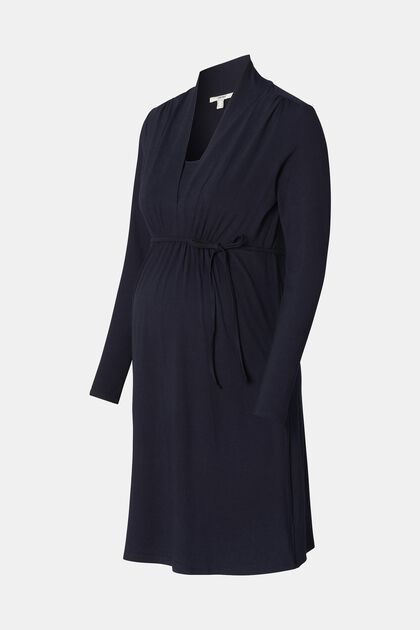 Žerzejové šaty se špičatým výstřihem, s úpravou pro kojení, NIGHT SKY BLUE, overview