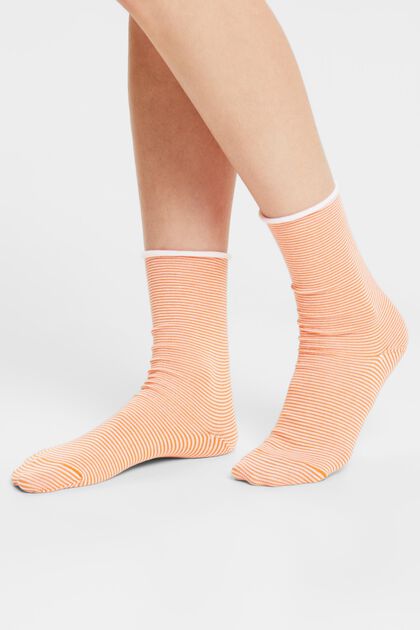 Pruhované ponožky se srolovaným lemem, bio bavlna