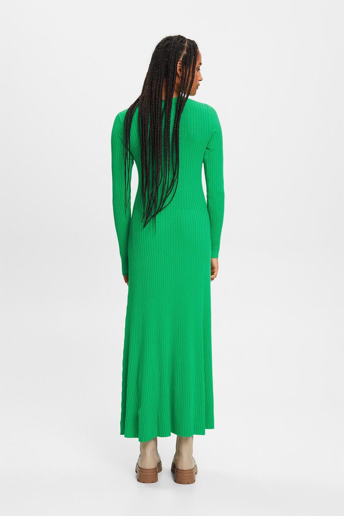Maxi šaty z žebrovaného úpletu, GREEN, detail image number 4
