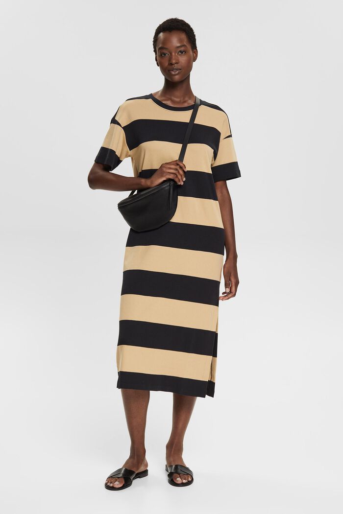 Maxi šaty s proužkovaným vzorem, BLACK, detail image number 0