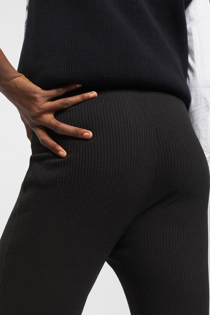 Kalhoty z žebrované pleteniny, BLACK, detail image number 4