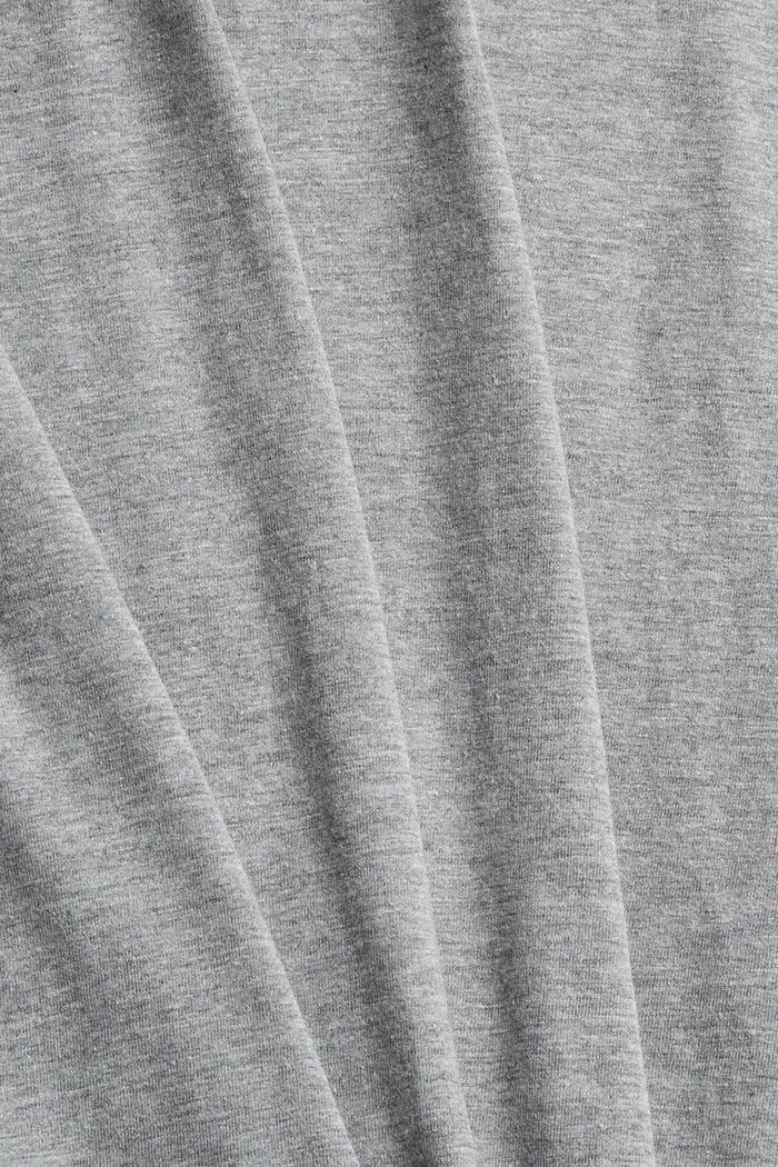 Žerzejové tričko s logem, ze směsi s bavlnou, MEDIUM GREY, detail image number 4