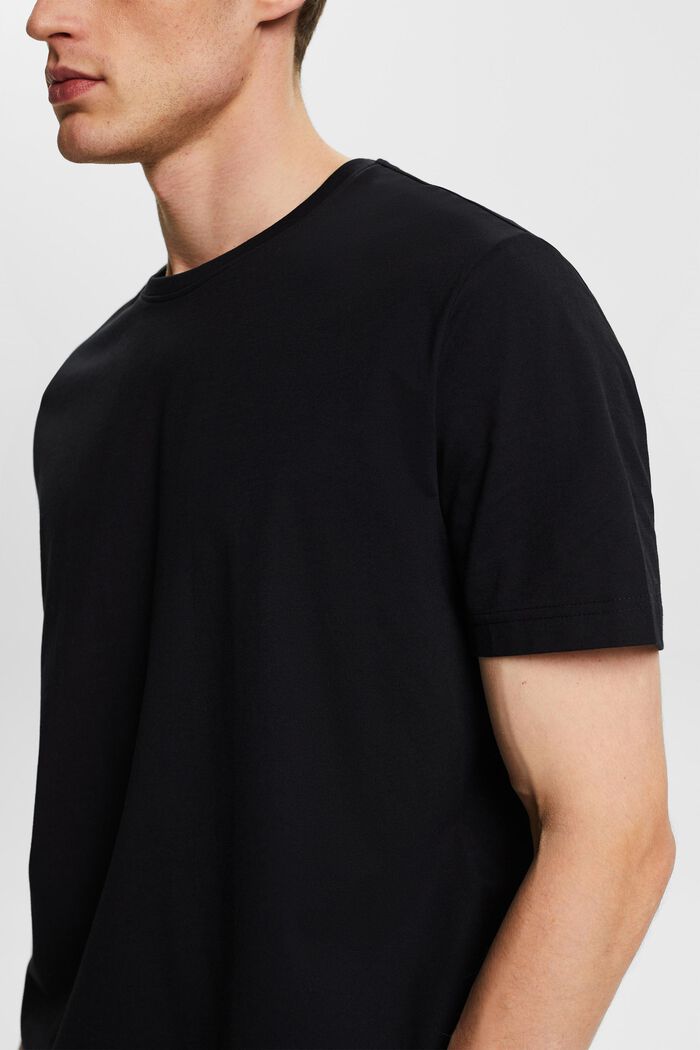 Tričko s kulatým výstřihem, žerzej z bavlny pima, BLACK, detail image number 2