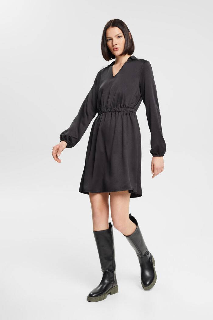 Mini šaty s polokošilovým límečkem, BLACK, detail image number 4