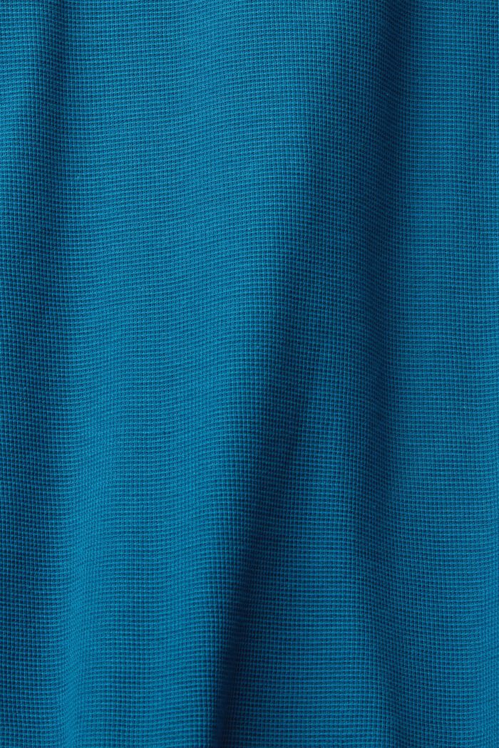 Tričko z vaflového piké s dlouhým rukávem, 100% bavlna, DARK TURQUOISE, detail image number 5