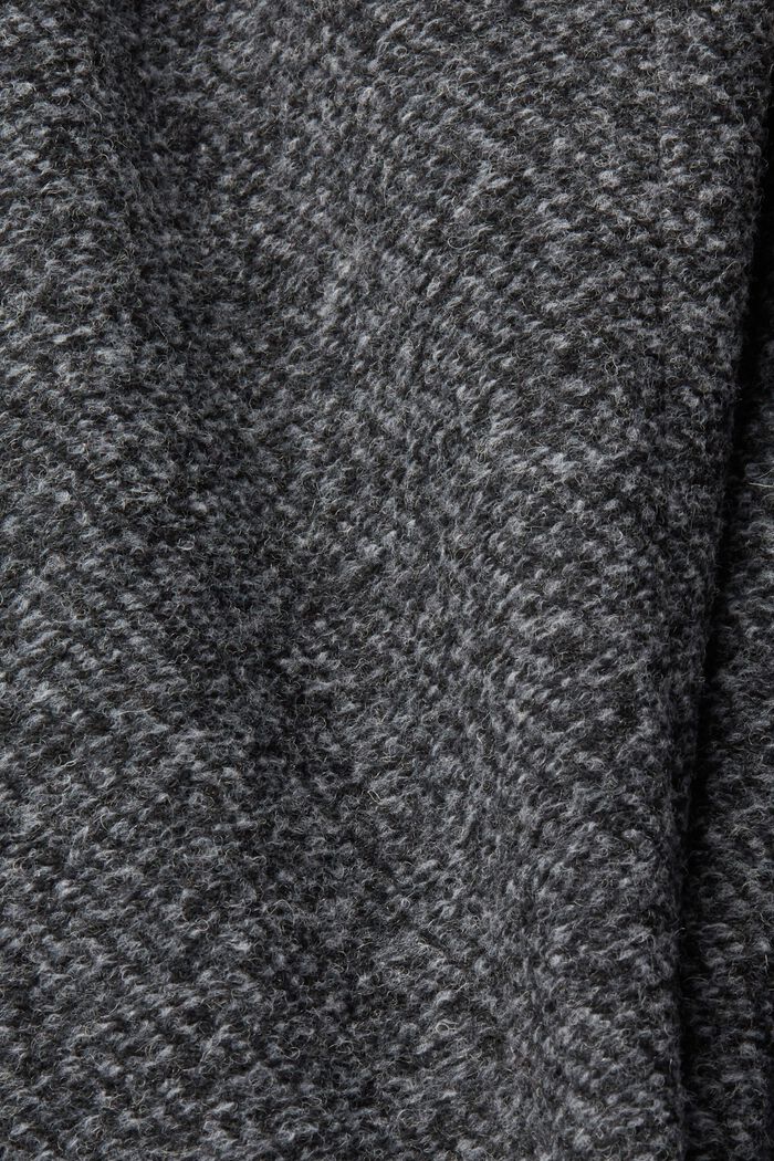 Melírovaný kabát z vlněné směsi, BLACK, detail image number 5