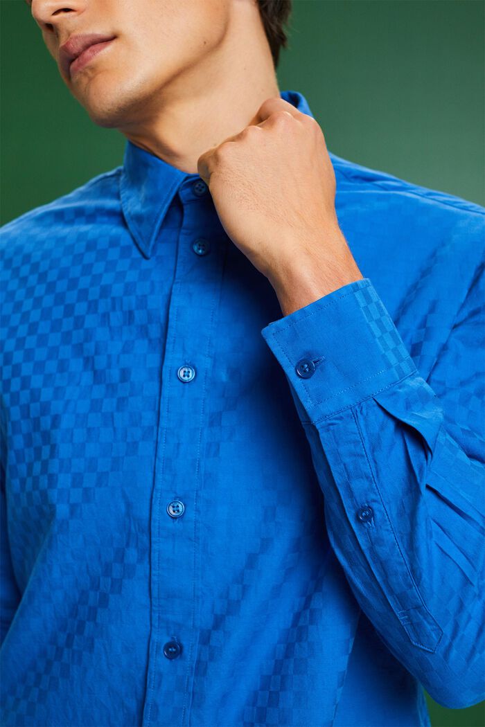 Bavlněná žakárová košile, BRIGHT BLUE, detail image number 2