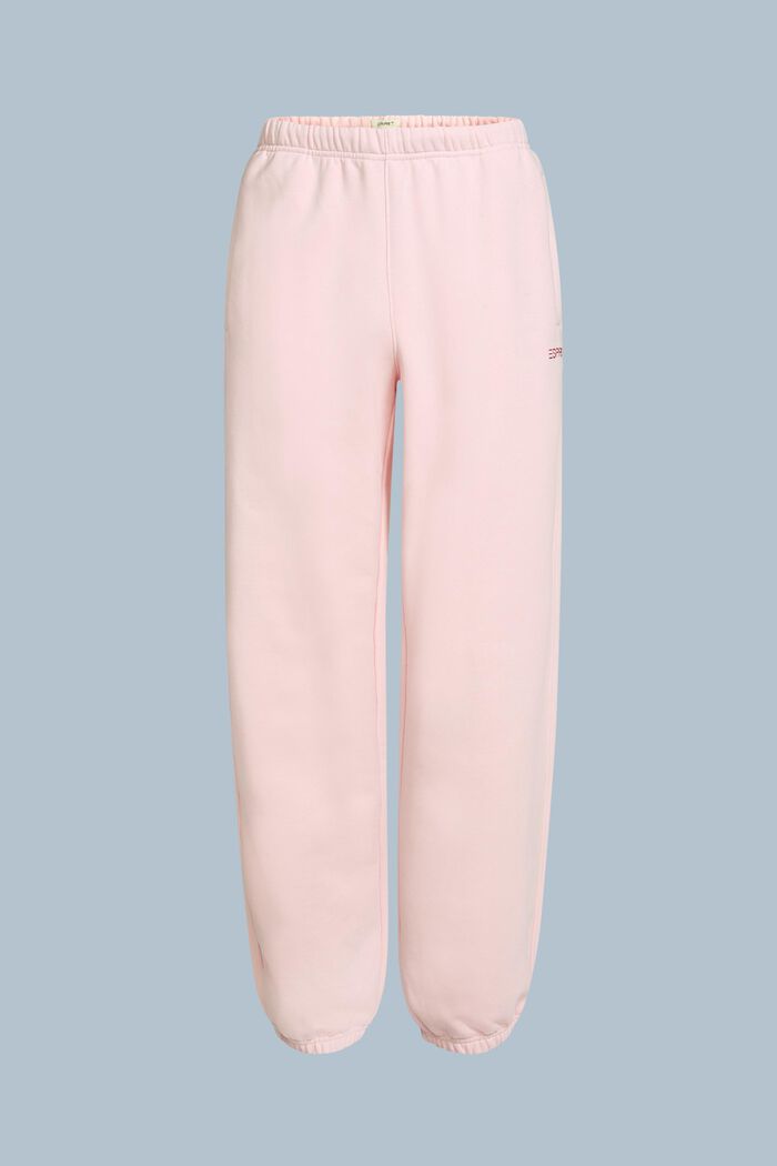 Unisex teplákové flaušové kalhoty s logem, z bavlny, LIGHT PINK, detail image number 6