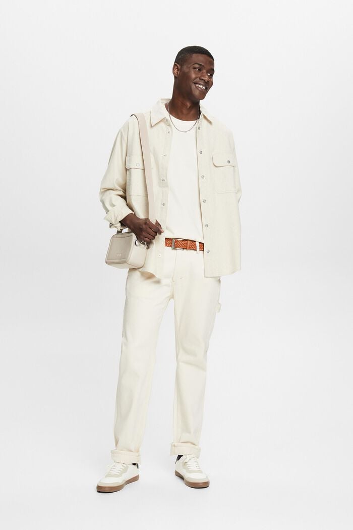 Košilová bunda s dlouhým rukávem, utility styl, OFF WHITE, detail image number 1