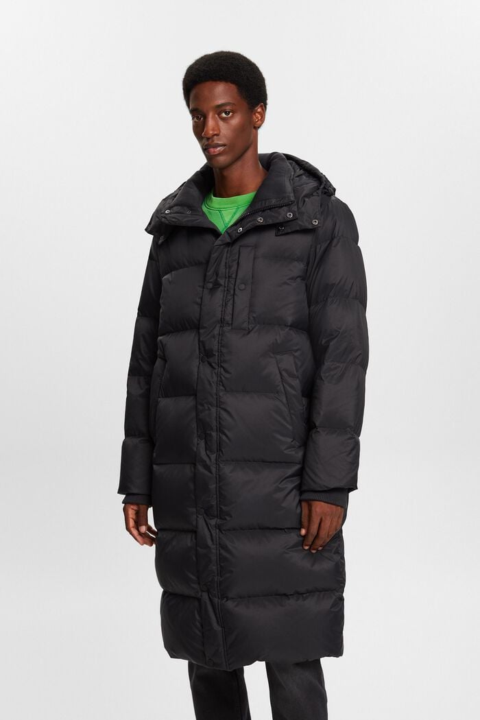 Péřový kabát s kapucí, BLACK, detail image number 0