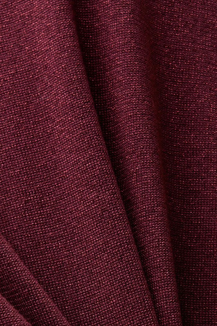 Třpytivý pulovr s nízkým rolákem, BORDEAUX RED, detail image number 5