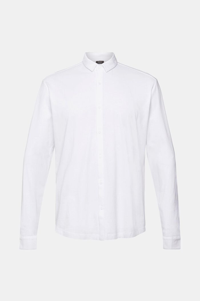 Žerzejová košile, 100 % bavlna, WHITE, detail image number 5