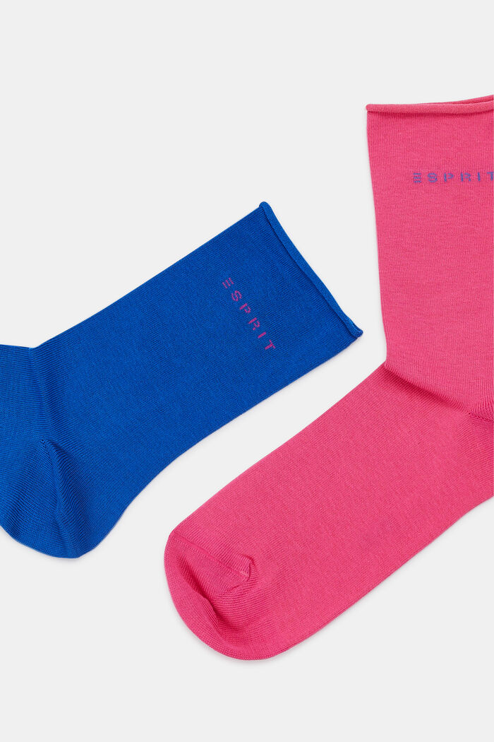 Ponožky z hrubé pleteniny, 2 páry, BLUE/PINK, detail image number 1