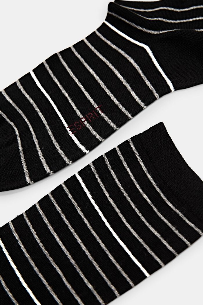 2 páry pruhovaných ponožek, bio bavlna, BLACK, detail image number 1