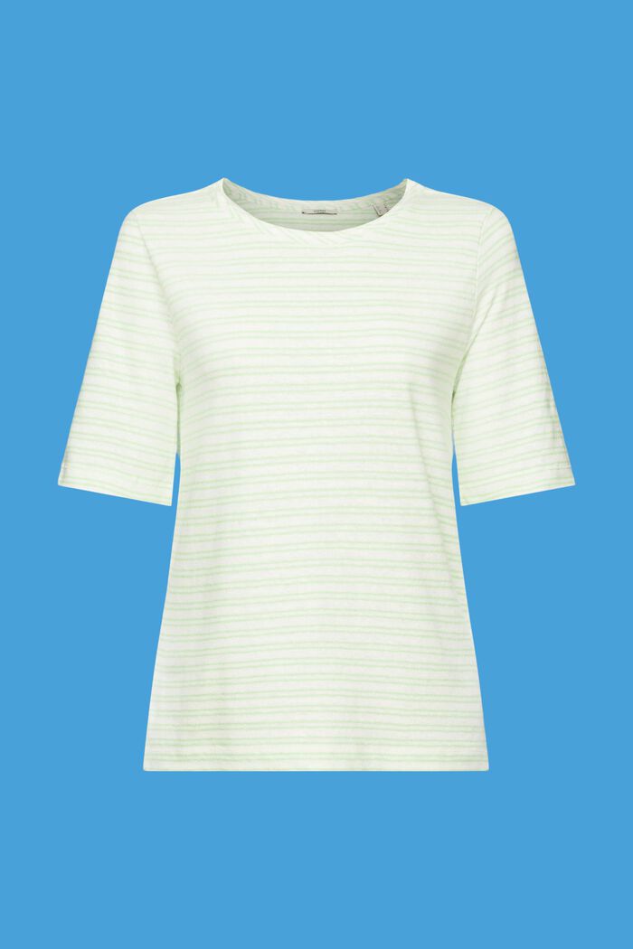 Tričko ze směsi bavlny a lnu, CITRUS GREEN, detail image number 7