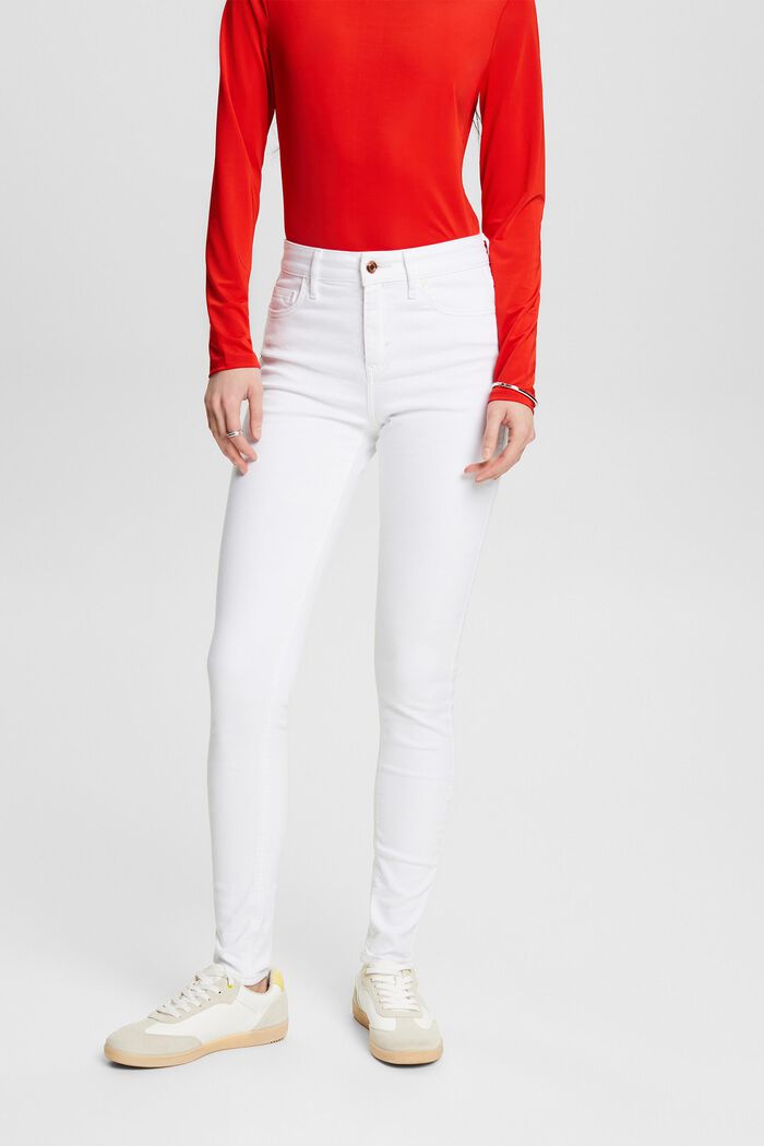 Skinny džíny s vysokým pasem, WHITE, detail image number 0