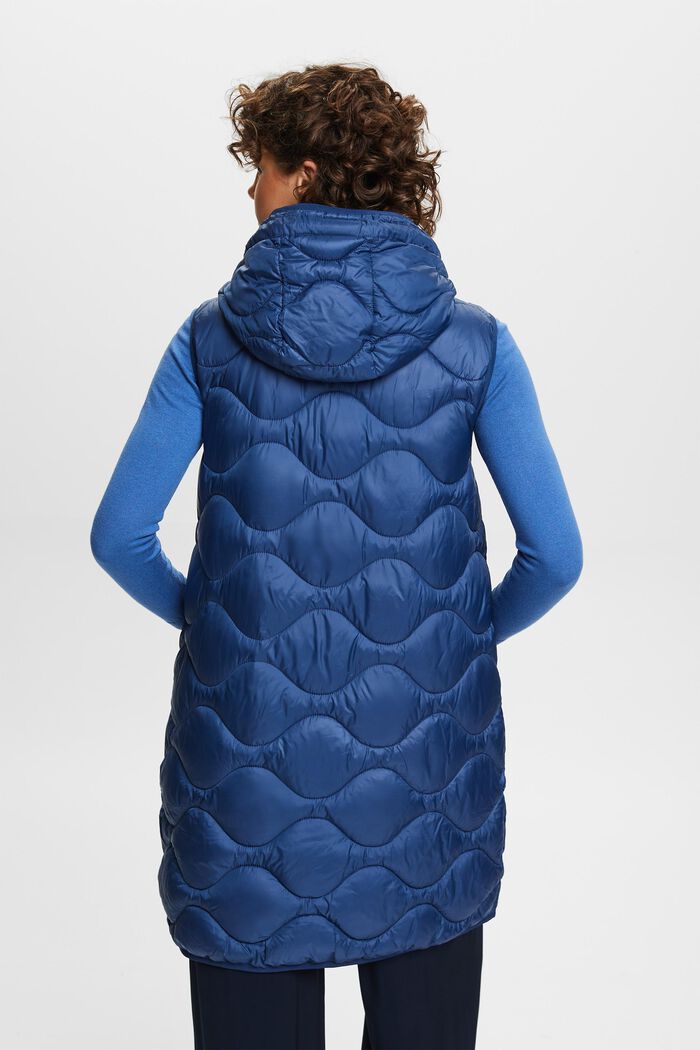 Z recyklovaného materiálu: prodloužená prošívaná vesta, GREY BLUE, detail image number 3