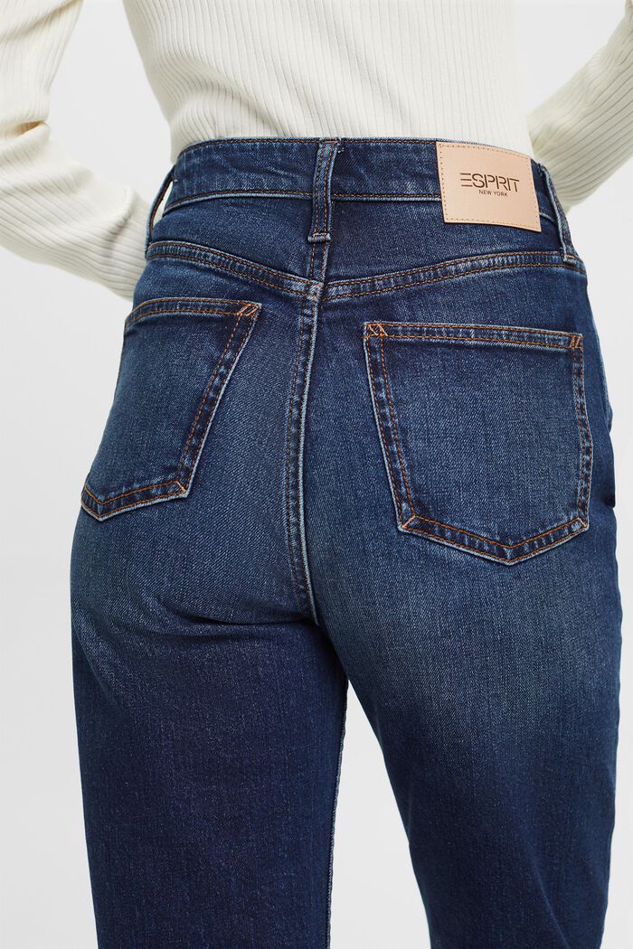 Retro džíny s rovnými straight nohavicemi a vysokým pasem, BLUE DARK WASHED, detail image number 3