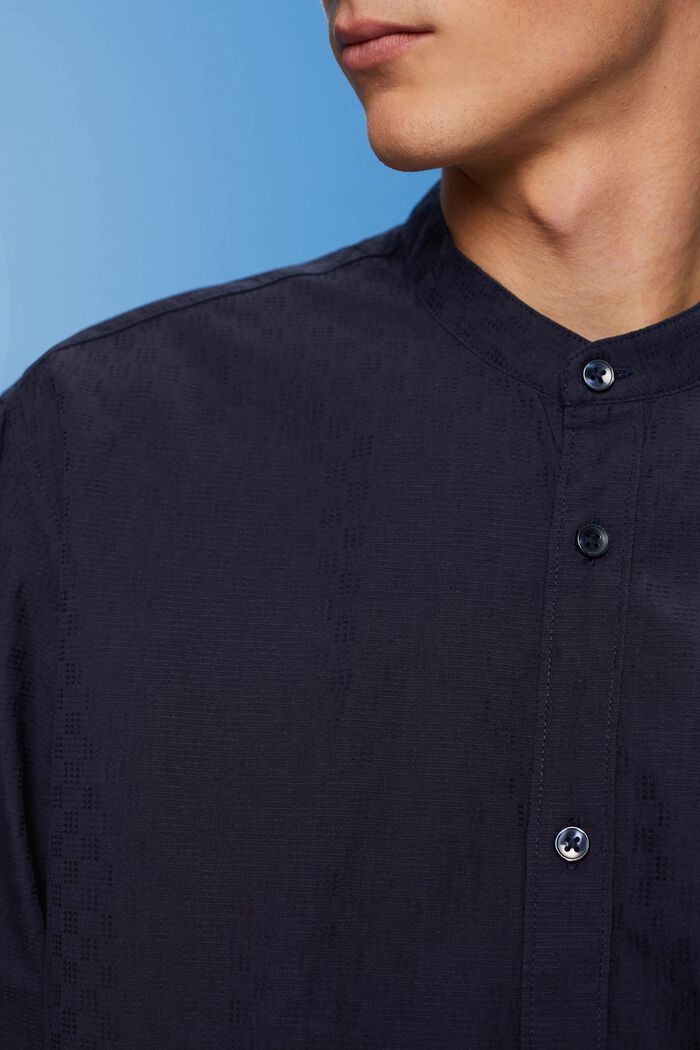 Texturovaná košile slim fit s úzkým stojáčkem, NAVY, detail image number 2