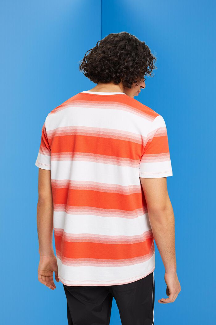 Pruhované tričko z bavlněného piké, ORANGE RED, detail image number 3