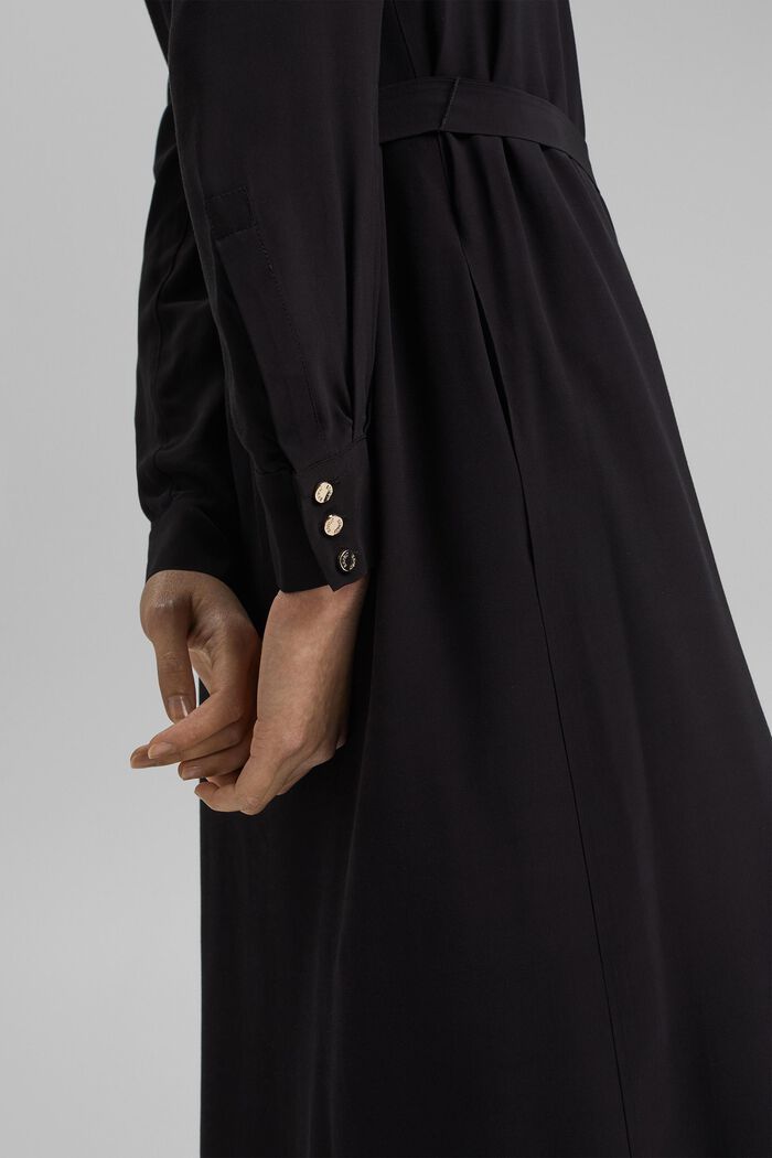 Košilové šaty s materiálem LENZING™ ECOVERO™, BLACK, detail image number 3