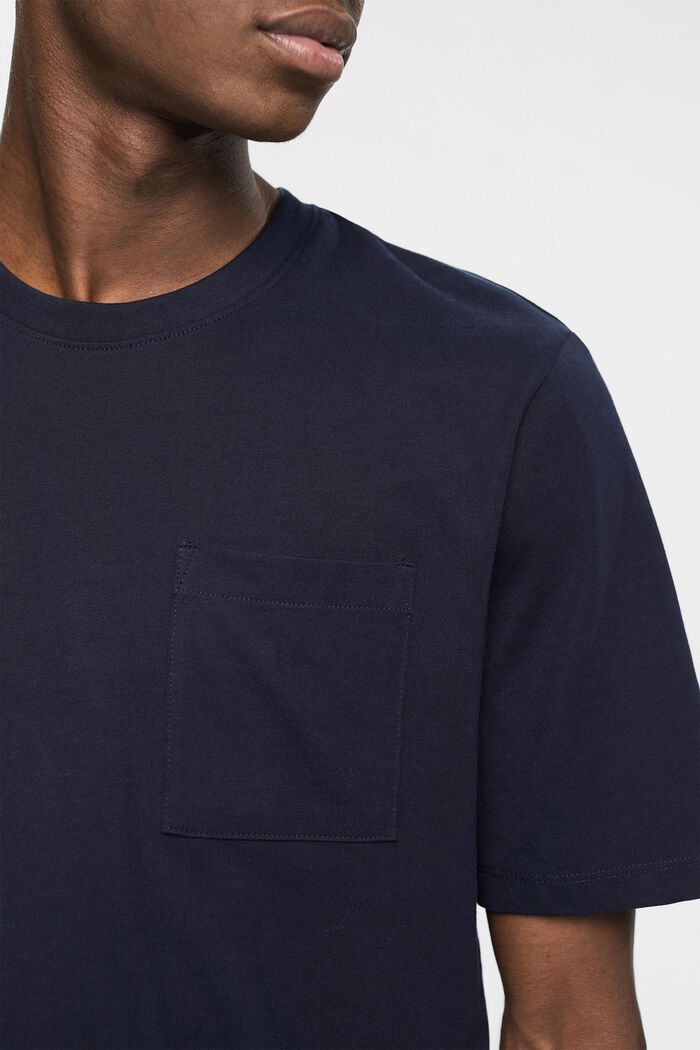 Žerzejové tričko, 100 % bavlna, NAVY, detail image number 0