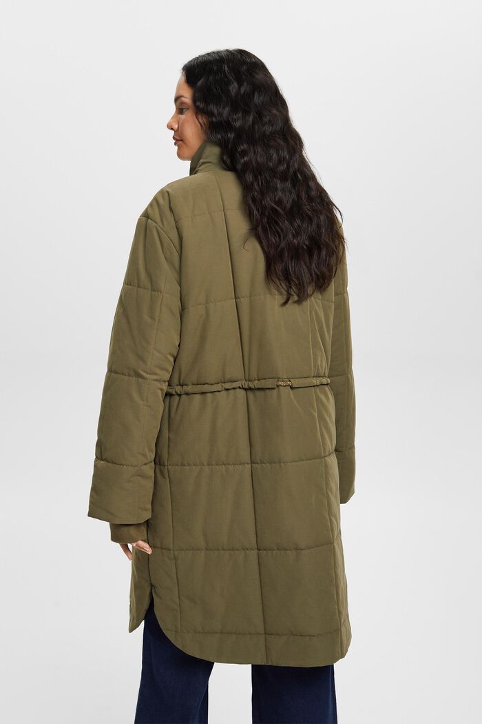 Recyklováno: prošívaný kabát s flísovou podšívkou, KHAKI GREEN, detail image number 3