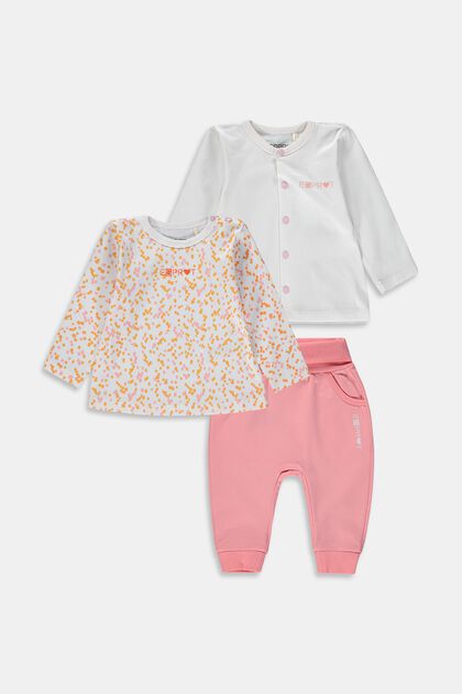 Kombinovaná sada: kardigan, tričko a kalhoty, PASTEL PINK, overview