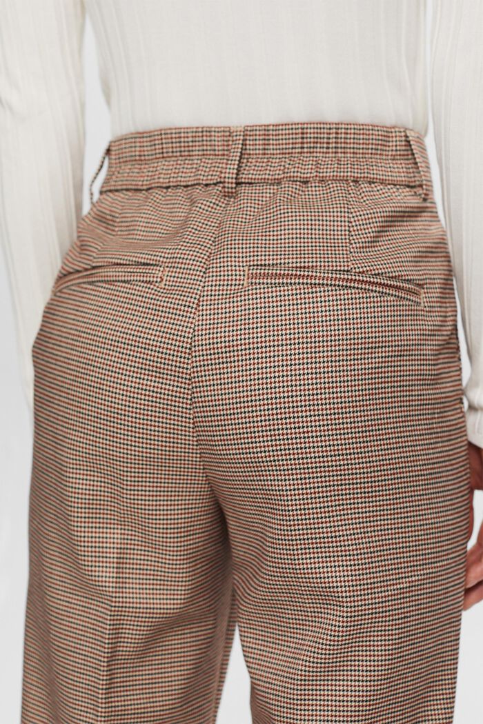 Kalhoty se širokými nohavicemi, vysokým pasem a vzorem kohoutí stopy, SAND, detail image number 4