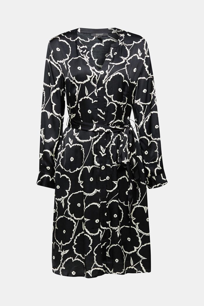 Košilové šaty z materiálu LENZING™ ECOVERO™, BLACK, detail image number 0