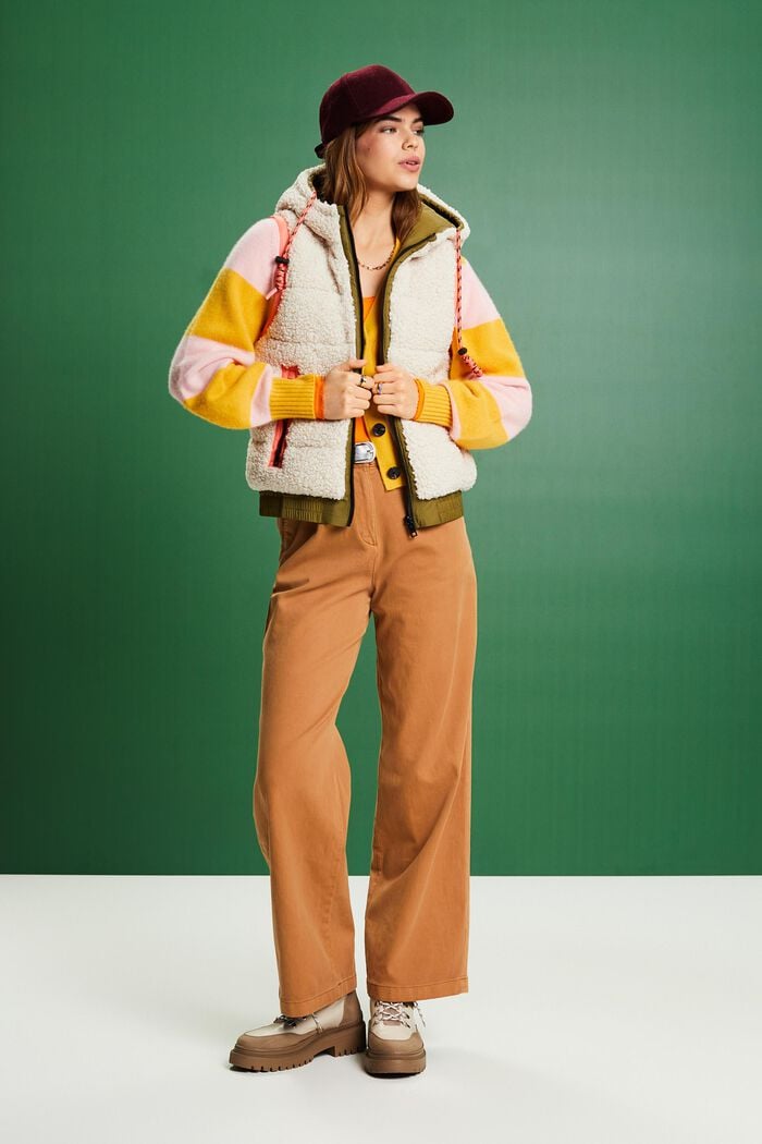 Kalhoty chino širokého střihu s vysokým pasem, CARAMEL, detail image number 2
