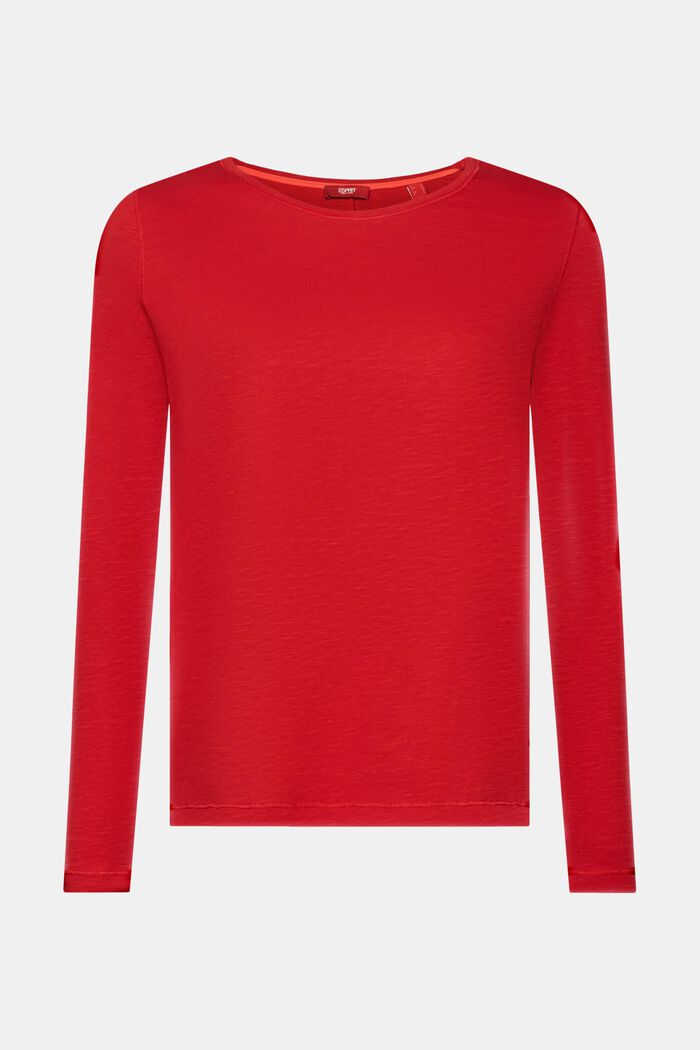 Žerzejové tričko s dlouhým rukávem, 100% bavlna, DARK RED, detail image number 6