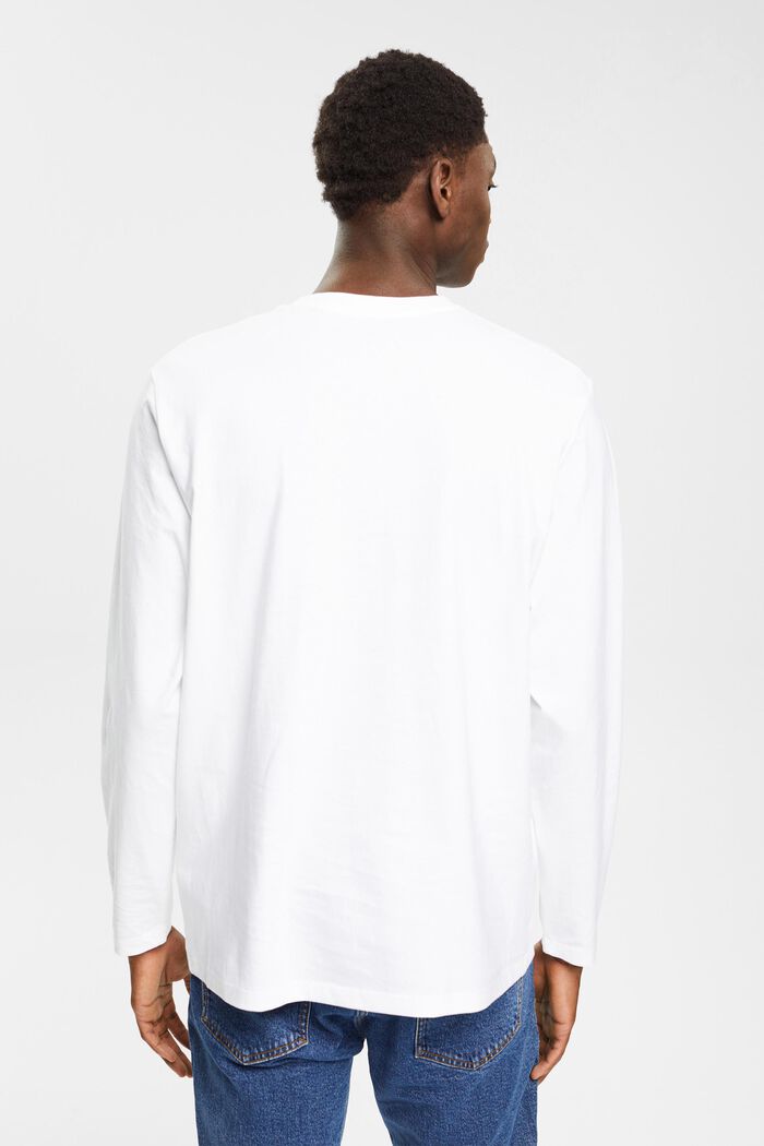 Žerzejové tričko s dlouhým rukávem, 100 % bavlna, WHITE, detail image number 4