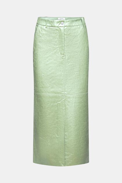 Metalická midi sukně s povrchovou úpravou