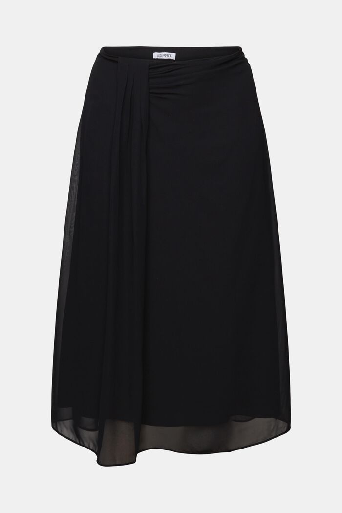 Midi sukně ze šifonu, BLACK, detail image number 5