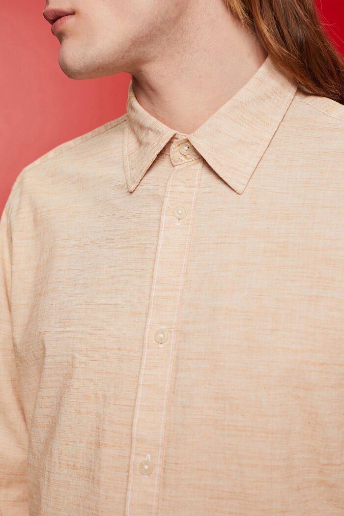 Pruhovaná košile z udržitelné bavlny, CARAMEL, detail image number 2