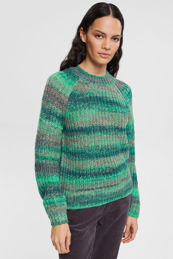 Robustní pletený svetr ze směsi vlny, TEAL GREEN, detail image number 1
