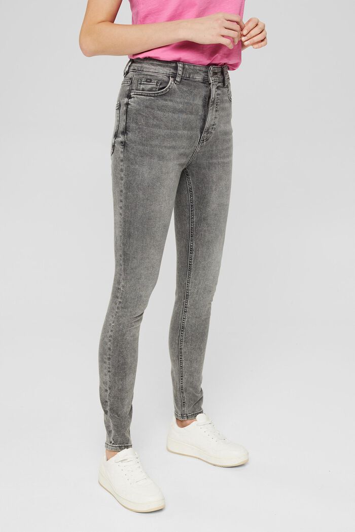 Strečové džíny se sepraným vzhledem, GREY MEDIUM WASHED, detail image number 0