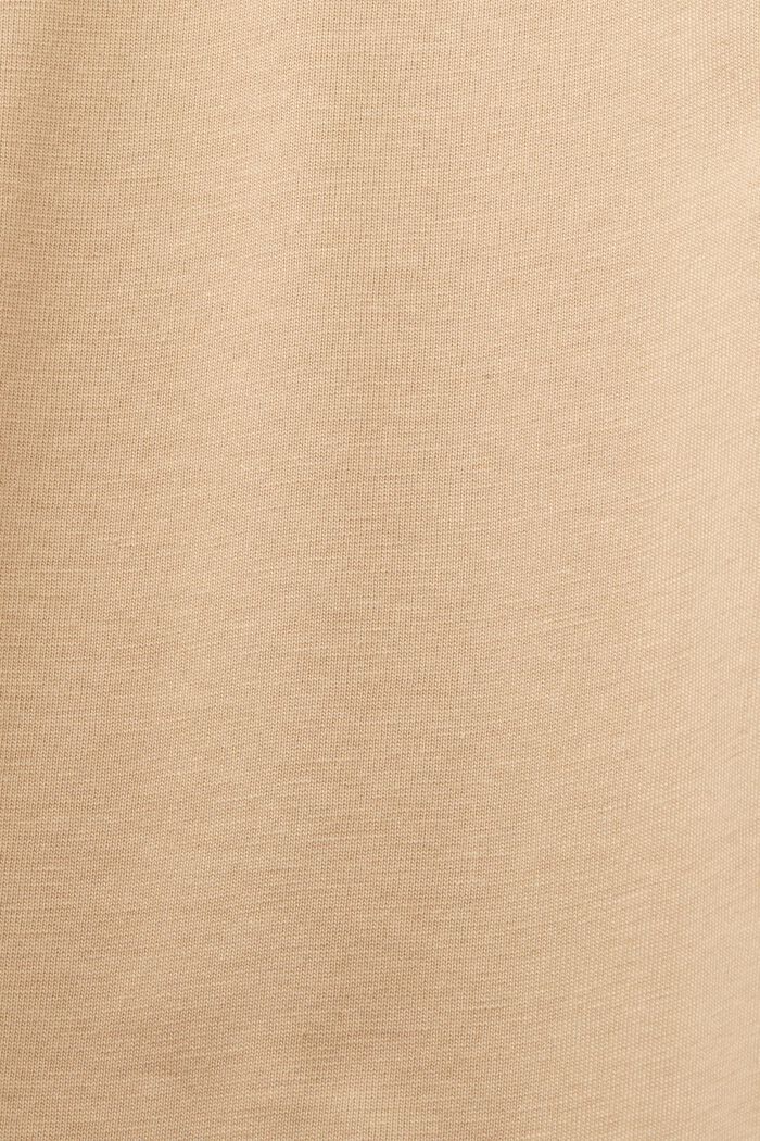 Tričko s kulatým výstřihem, z žerzeje z bavlny pima, BEIGE, detail image number 4