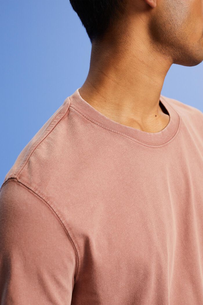 Žerzejové tričko, barvené po ušití, 100% bavlna, DARK OLD PINK, detail image number 2