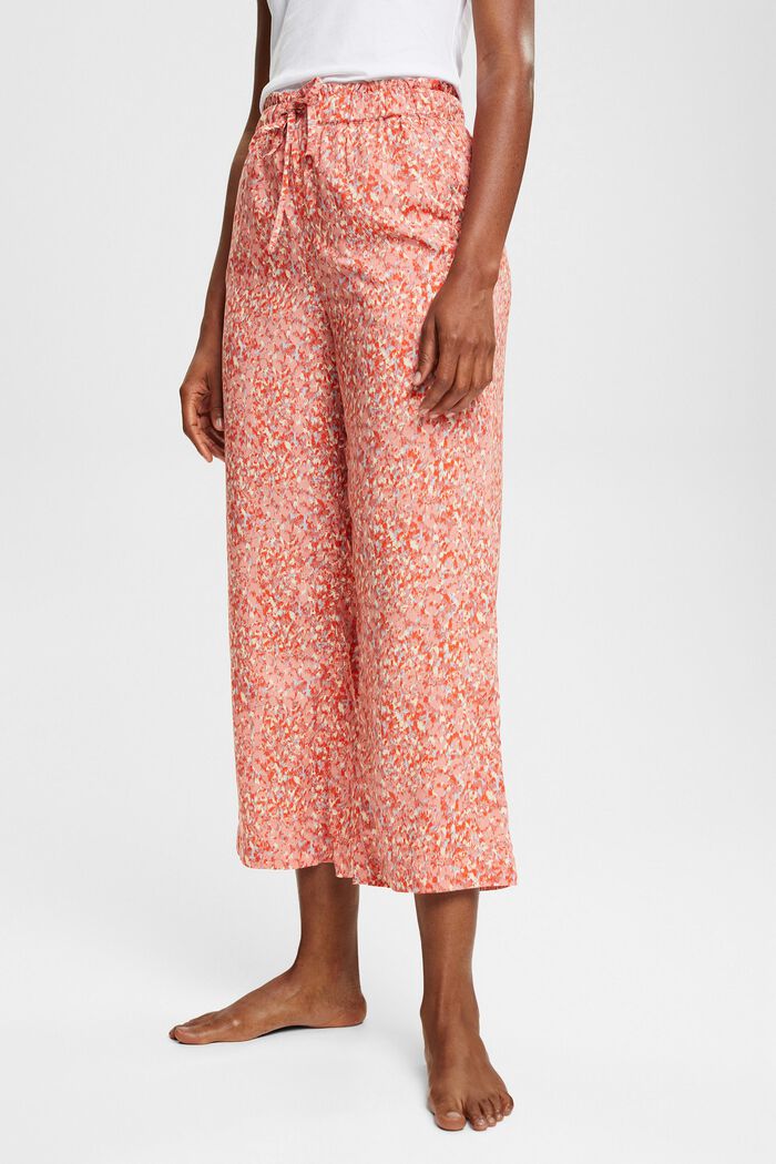 Pyžamové kalhoty s puntíkovaným vzorem, LENZING™ ECOVERO™, TERRACOTTA, detail image number 0