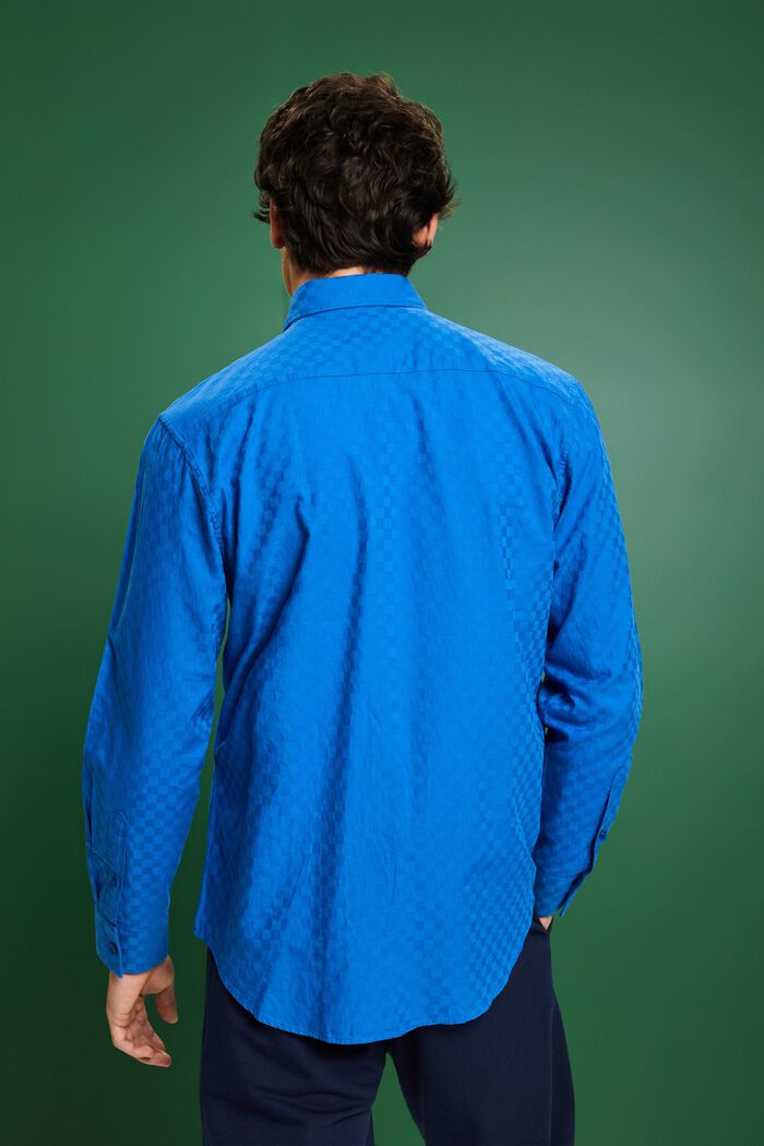 Bavlněná žakárová košile, BRIGHT BLUE, detail image number 3
